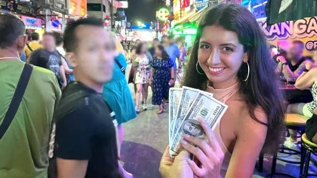 Picked Up an Escort near a Nightclub and Offered Hard Sex for Money - Anal an