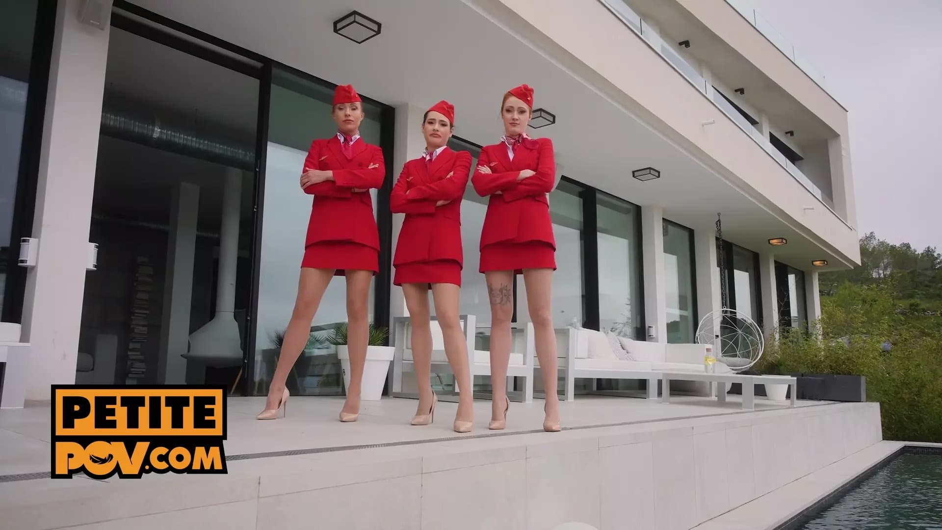 All Girl Air Steward Trio Turns Fourway with Angelika Grays, Cherry Candle an