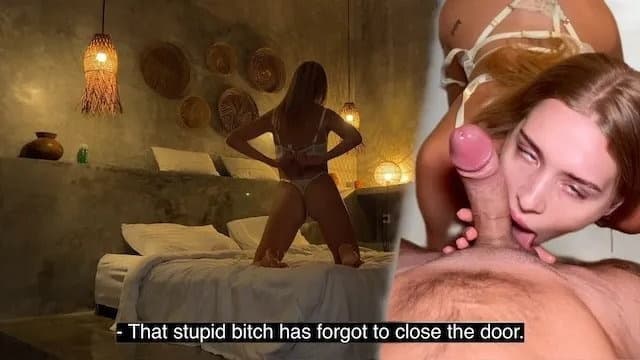 Peeping on My Hot Stepsis. She's Cheating on Her Boyfriend! Don't Tell Him Pl